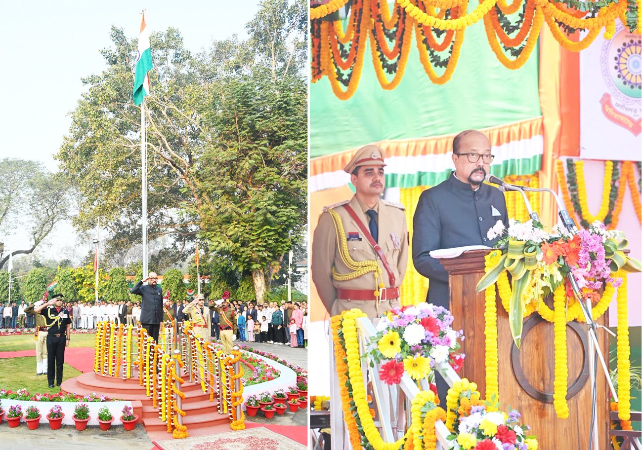 राज्यपाल रमेन डेका ने गणतंत्र दिवस के अवसर पर लोकभवन में राष्ट्रीय ध्वज फहराया