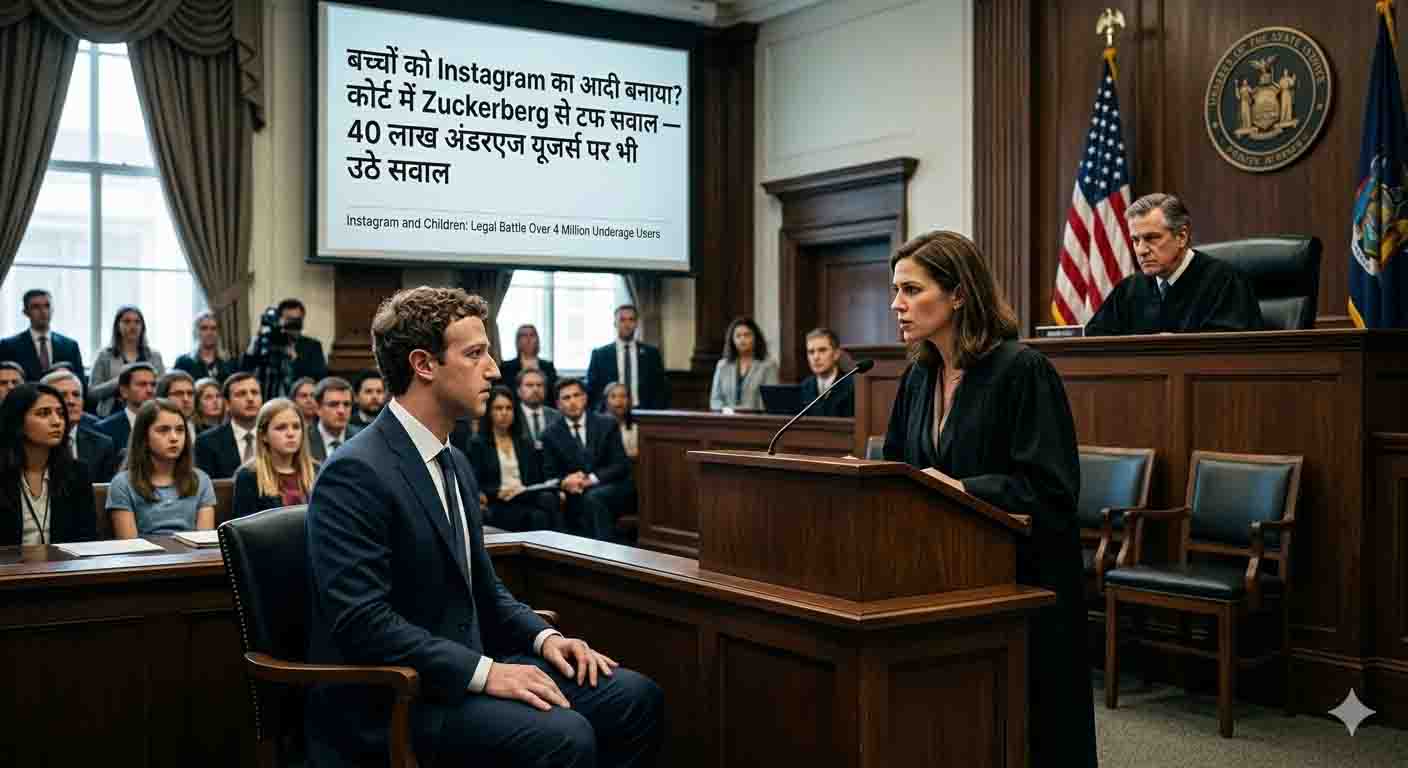 बच्चों को Instagram का आदी बनाया? कोर्ट में Zuckerberg से टफ सवाल — 40 लाख अंडरएज यूजर्स पर भी उठे सवाल    