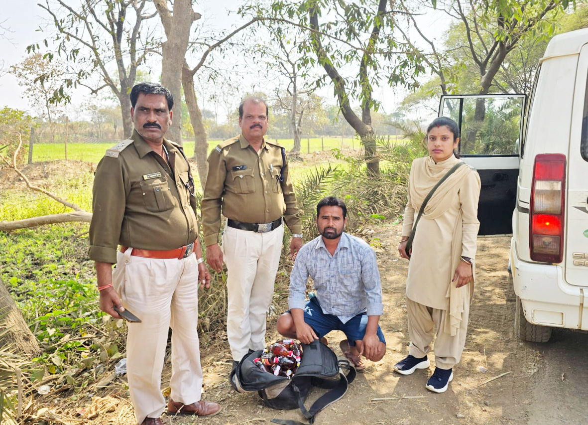 अवैध शराब के कारोबार पर कड़ाई, 46 लीटर जब्त