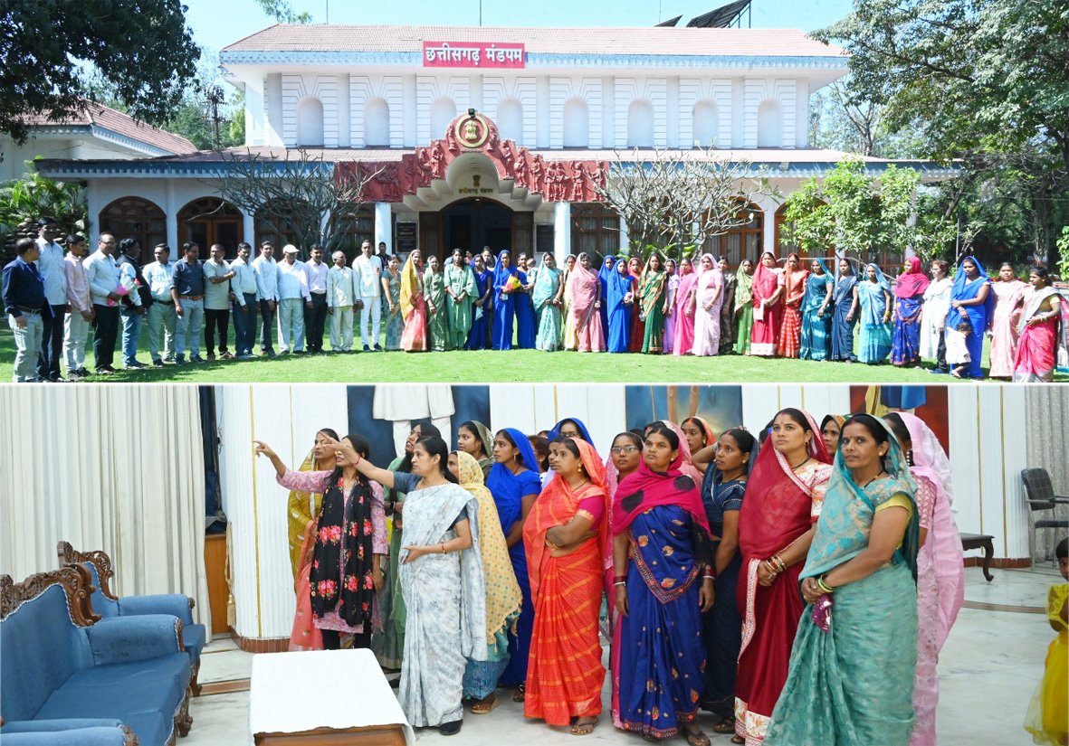 राज्यपाल के गोद ग्राम टेमरी के ग्रामीणों ने किया लोकभवन का भ्रमण