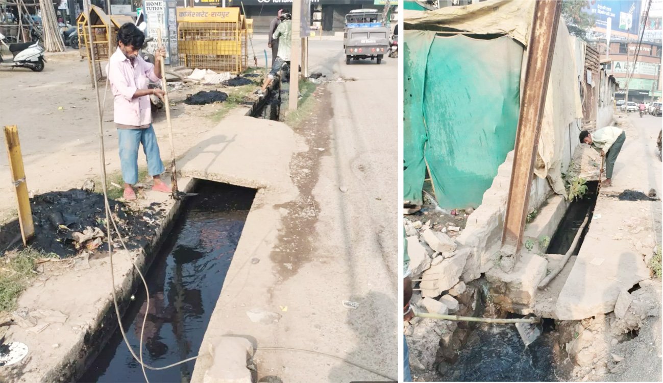 जनशिकायत पर त्वरित कार्यवाही : शंकर नगर मुख्य मार्ग के पास अवरुद्ध नाली की कराई गई सफाई