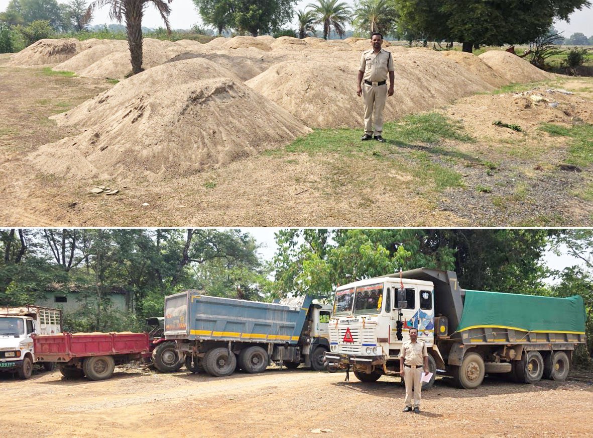 बस्तर और बडांजी में अवैध रेत परिवहन और भंडारण पर बड़ी कार्रवाई