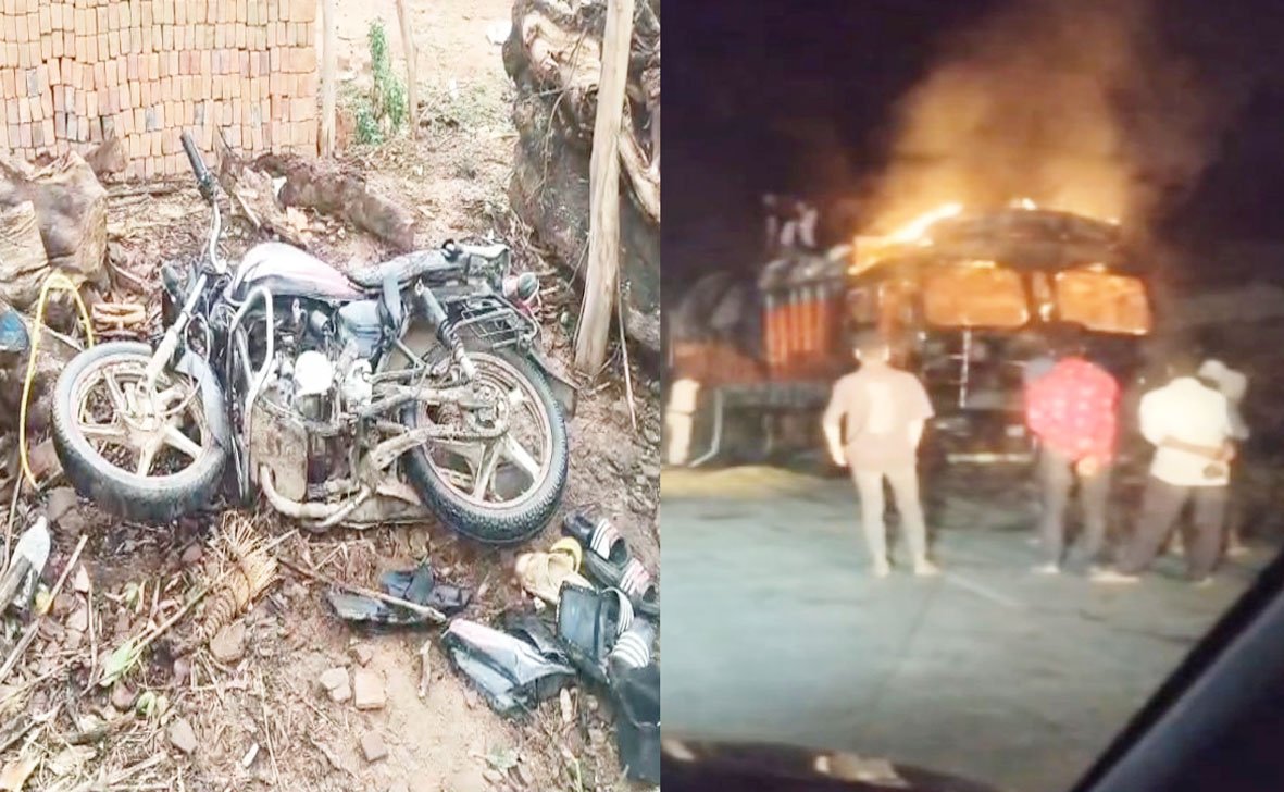 सड़क पर खड़े ट्रक से टकराई बाइक, तीन युवकों की मौत, एक गंभीर