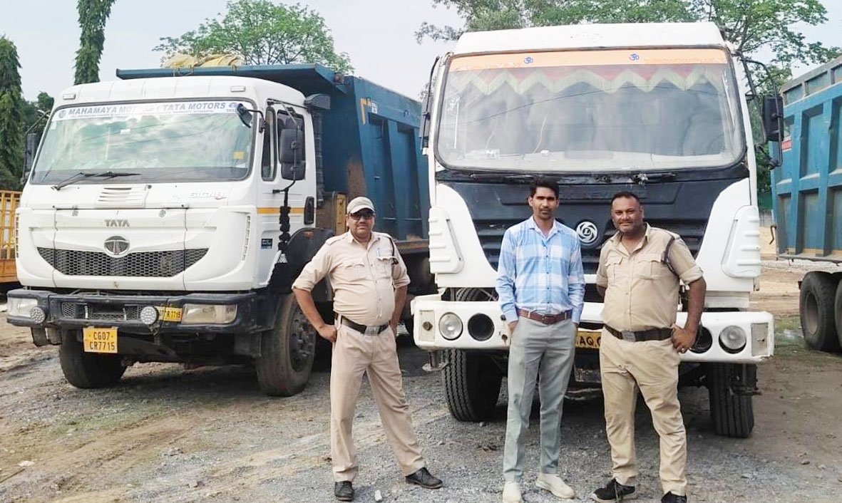 सारंगढ़-बिलाईगढ़ में खनिज विभाग की बड़ी कार्रवाई, 1 पोकलेन और 6 हाईवा जब्त