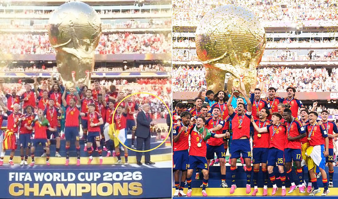 FIFA फाइनल के बाद फोटो विवाद : स्पेन की ट्रॉफी सेलिब्रेशन तस्वीर और ट्रंप को लेकर चर्चा तेज