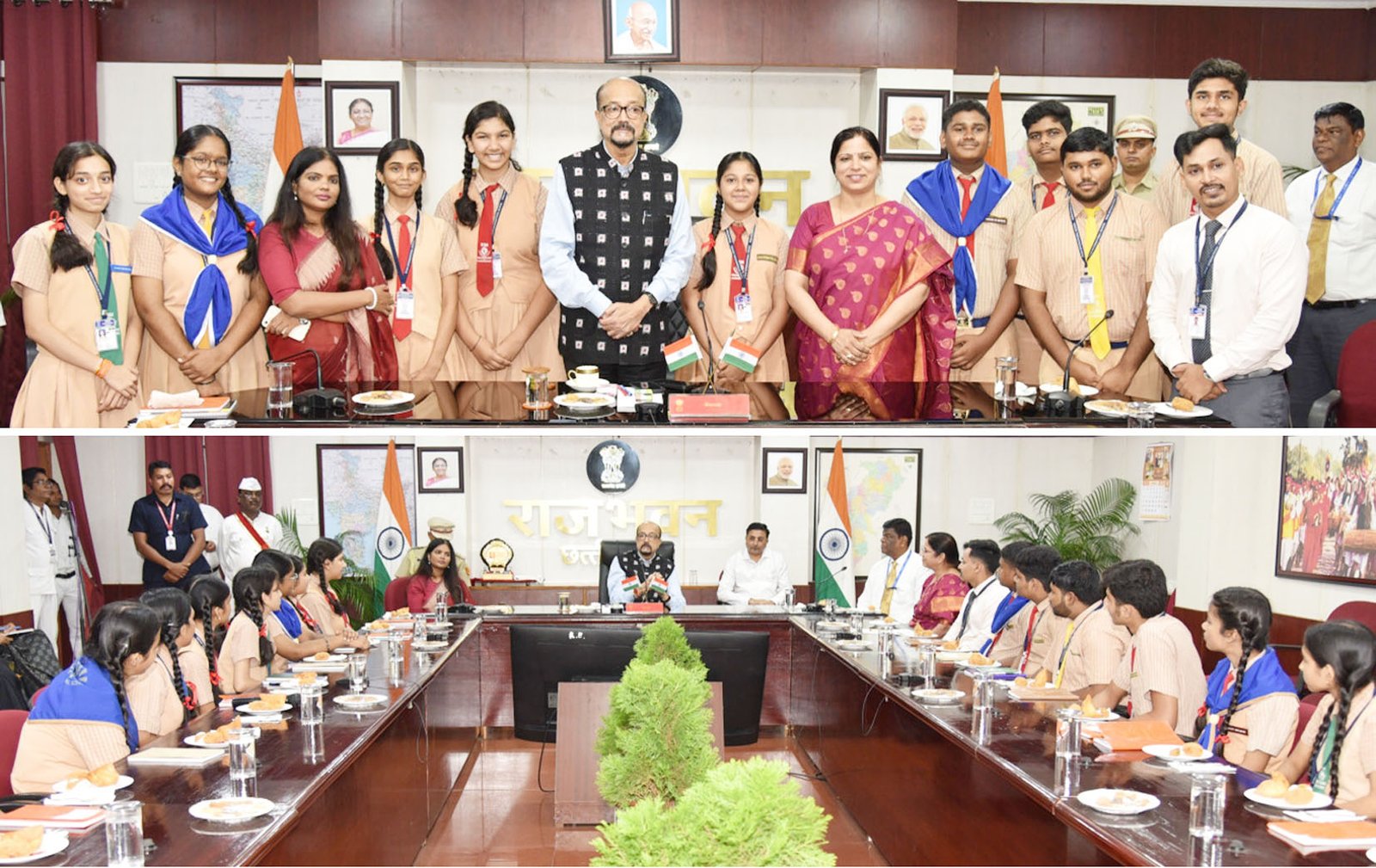 राज्यपाल से मिले हाई स्कूल के विद्यार्थी