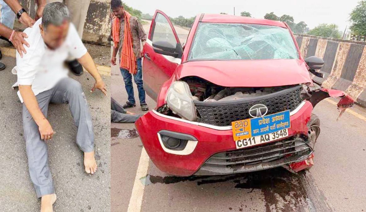 सड़क हादसे में AAP के प्रदेश कार्यकारी अध्यक्ष घायल
