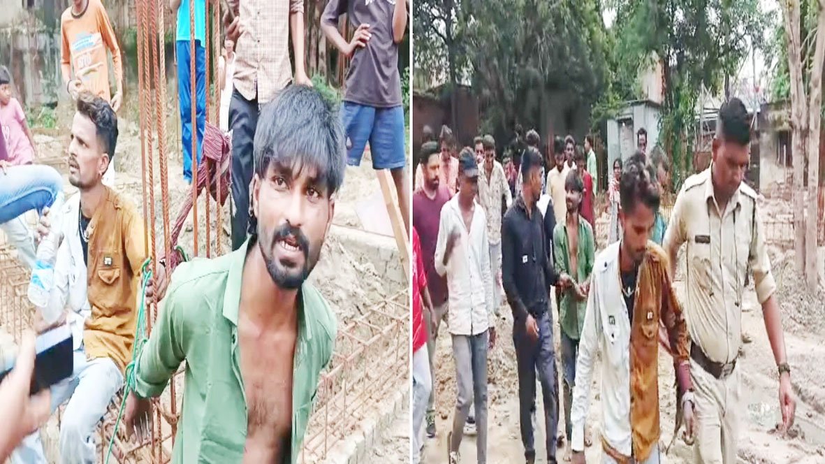 केबल चोरों को ग्रामीणों ने रस्सी से बांधकर पीटा, किया पुलिस के हवाले