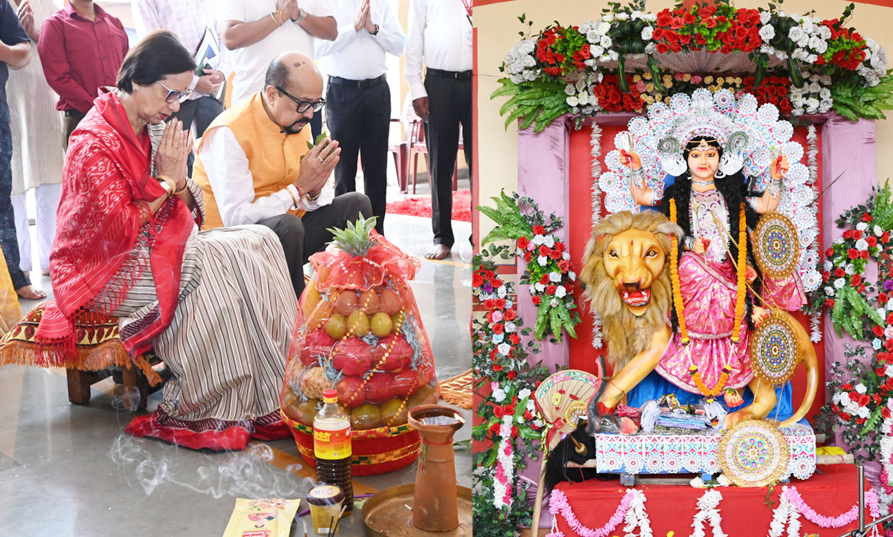 राज्यपाल रमेन डेका ने महाकालीबाड़ी विश्वनाथ मंदिर में सपत्निक की पूजा-अर्चना