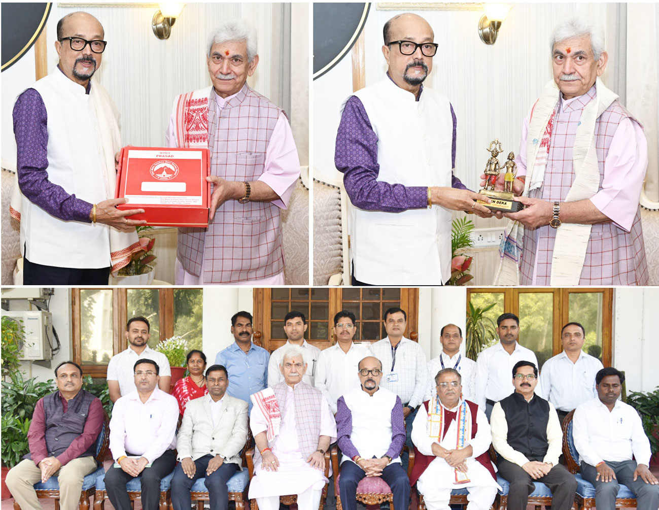 राज्यपाल रमेन डेका से जम्मू-कश्मीर के उपराज्यपाल मनोज सिन्हा ने की सौजन्य मुलाकात