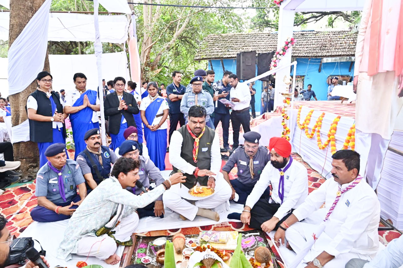 स्कूल शिक्षा मंत्री ने किया भारत स्काउट्स एवं गाइड्स के राज्य मुख्यालय भवन का भूमिपूजन