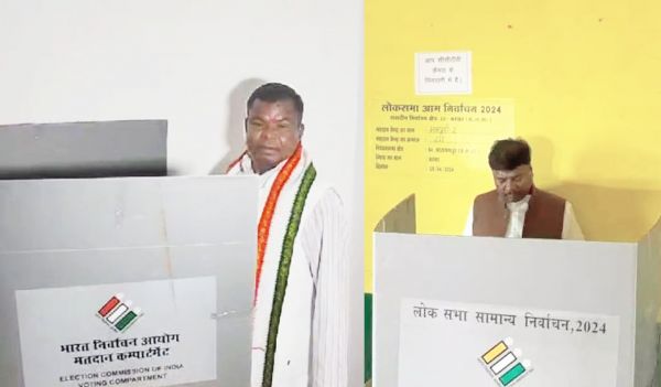 बस्तर लोकसभा : कवासी लखमा-महेश कश्यप और मंत्री कश्यप ने किया मतदान