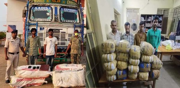 छत्तीसगढ़-ओडिशा बॉर्डर पर लगभग 10 लाख रुपए के गांजा के साथ 2 तस्कर गिरफ्तार 