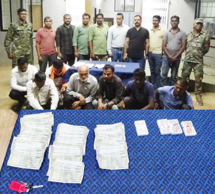 कोंडागांव में लाखों का जुआ फड़ लगाने वाले 7 जुआरी गिरफ्तार