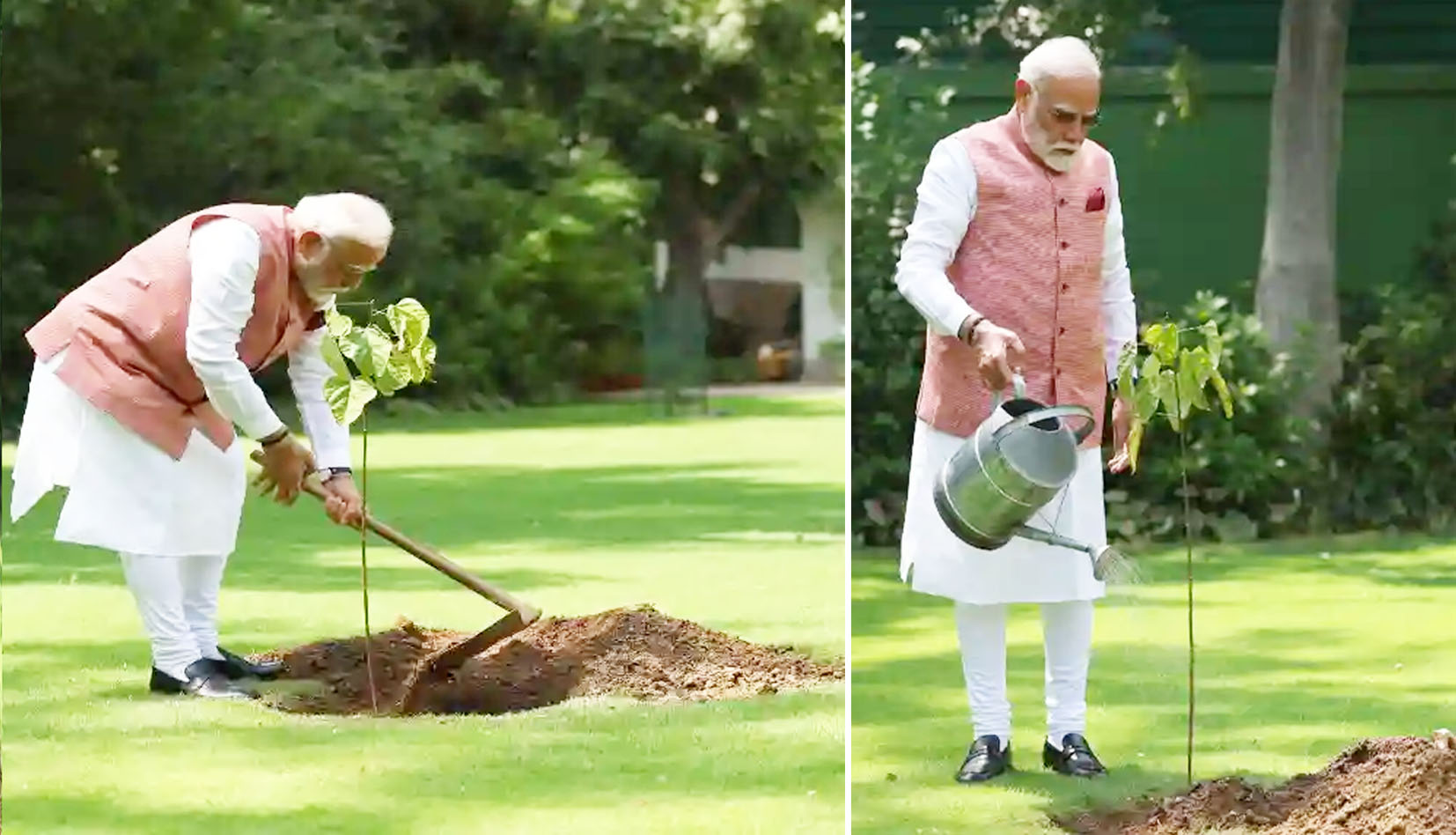 पीएम मोदी ने लगाया कच्छ की महिलाओं से मिला सिंदूर का पौधा