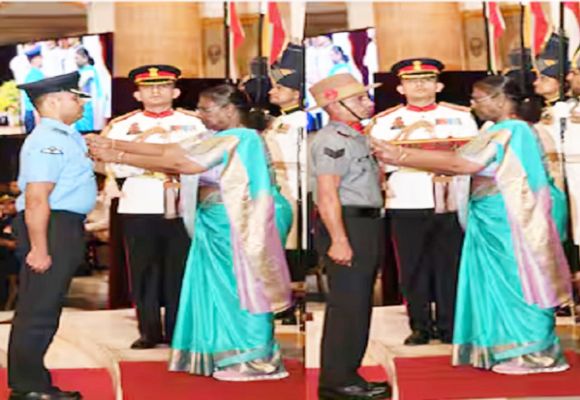 राष्ट्रपति मुर्मू ने 10 जांबाज जवानों को वीरता पुरस्कार से किया सम्मानित
