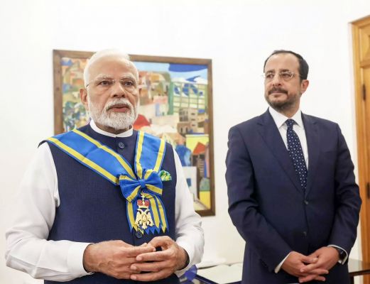 पीएम मोदी को साइप्रस का सर्वोच्च नागरिक सम्मान दिया गया