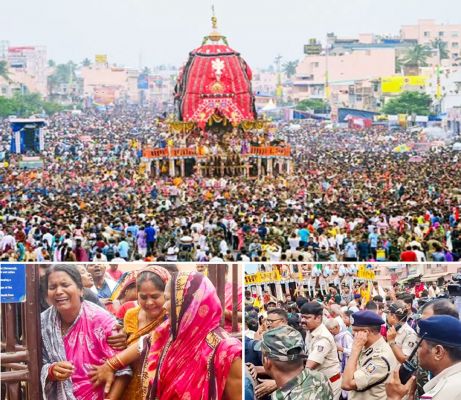 पुरी रथ यात्रा में भगदड़ से 3 लोगों की मौत, दो अधिकारी निलंबित, बदले गए कलेक्टर और एसपी