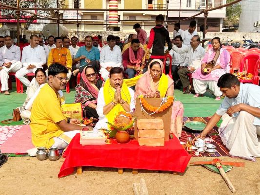 श्री मारुति महायज्ञ के लिए विधि विधान से हुआ धरती पूजन