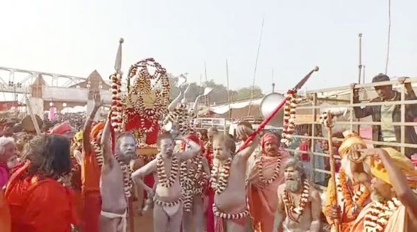 राजिम कुंभ कल्प में साधु संतों की निकली भव्य शोभायात्रा